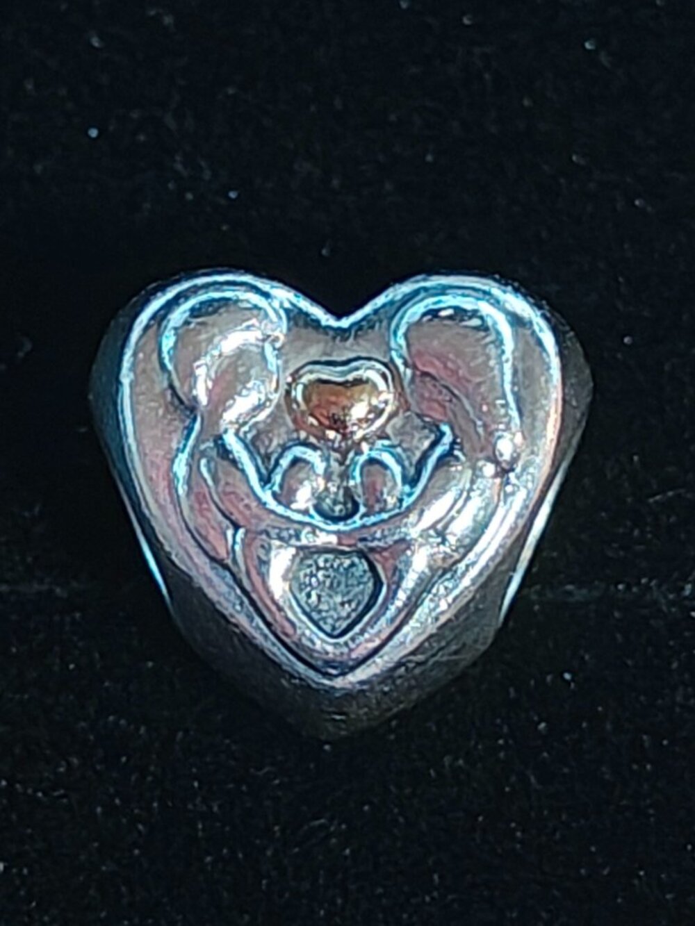 Authentic Pandora Heart of the Family Charm – 791771 Two Tone Retired